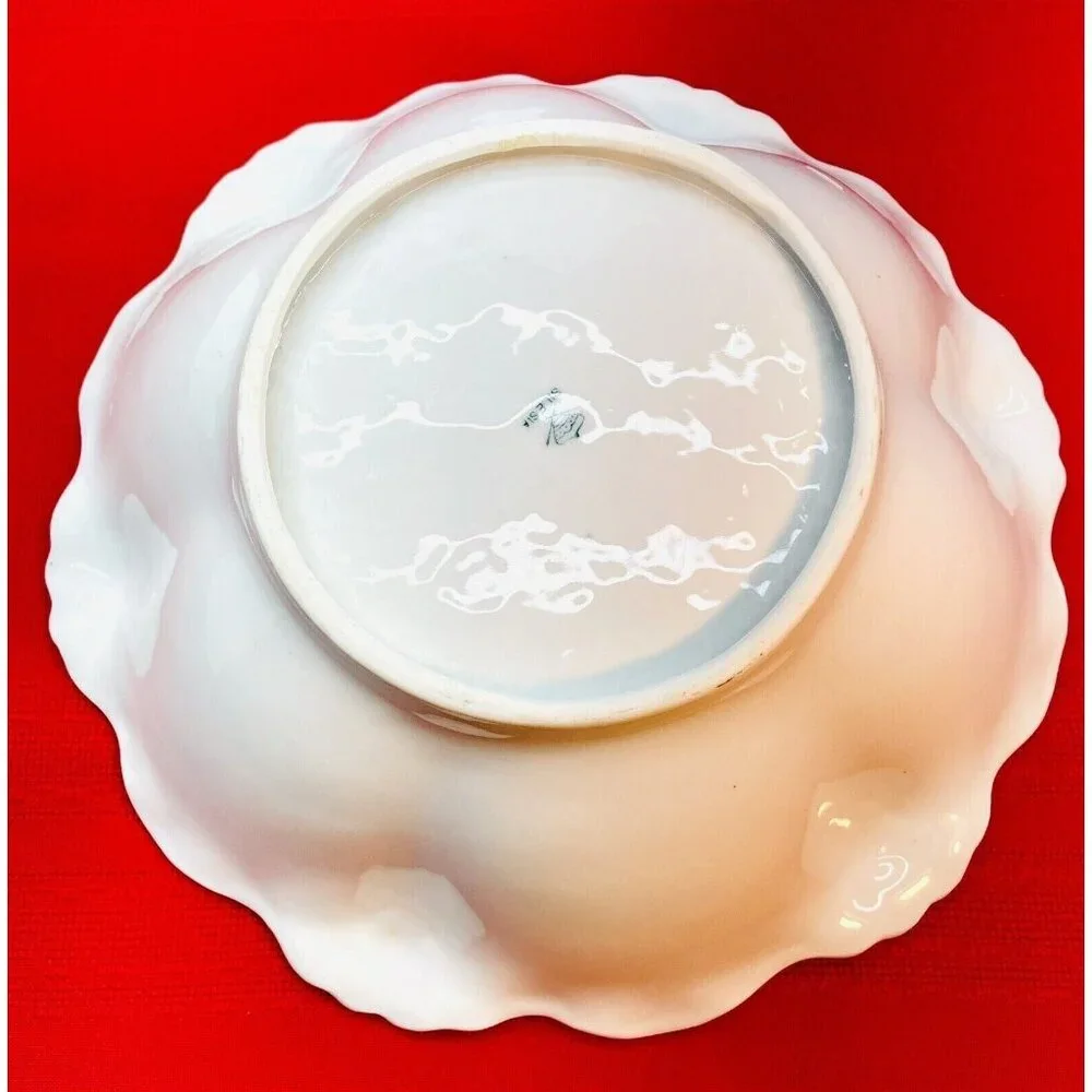 Antique Silesia Porcelain Plate Luster Grapes Pattern Fine Bone China Germany